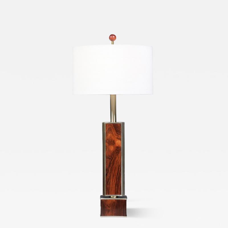  Laurel Lamp Company Laurel Sculptural Rosewood Brass Table Lamp