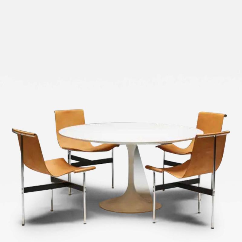  Laverne International Dining Set with T Chairs by Katavolos Kelley Littell and Tulip Dining Table