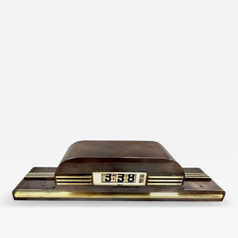  Lawson Time Inc Lawson Model P40 New Yorker Art Deco Electric Flip Clock