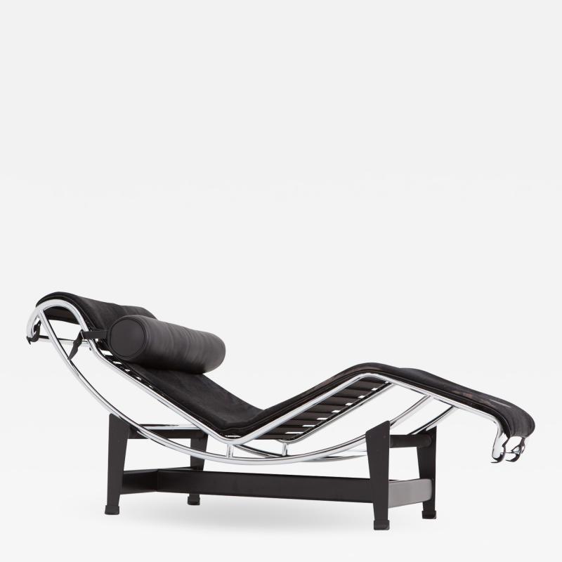  Le Corbusier Le Corbusier Lounge Chair LC4 Pony Hide Black For Cassina 1980s