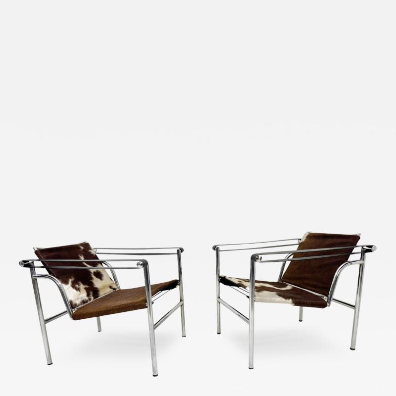  Le Corbusier Mid Century Modern Pair of LC1 Armchairs by Le Corbusier