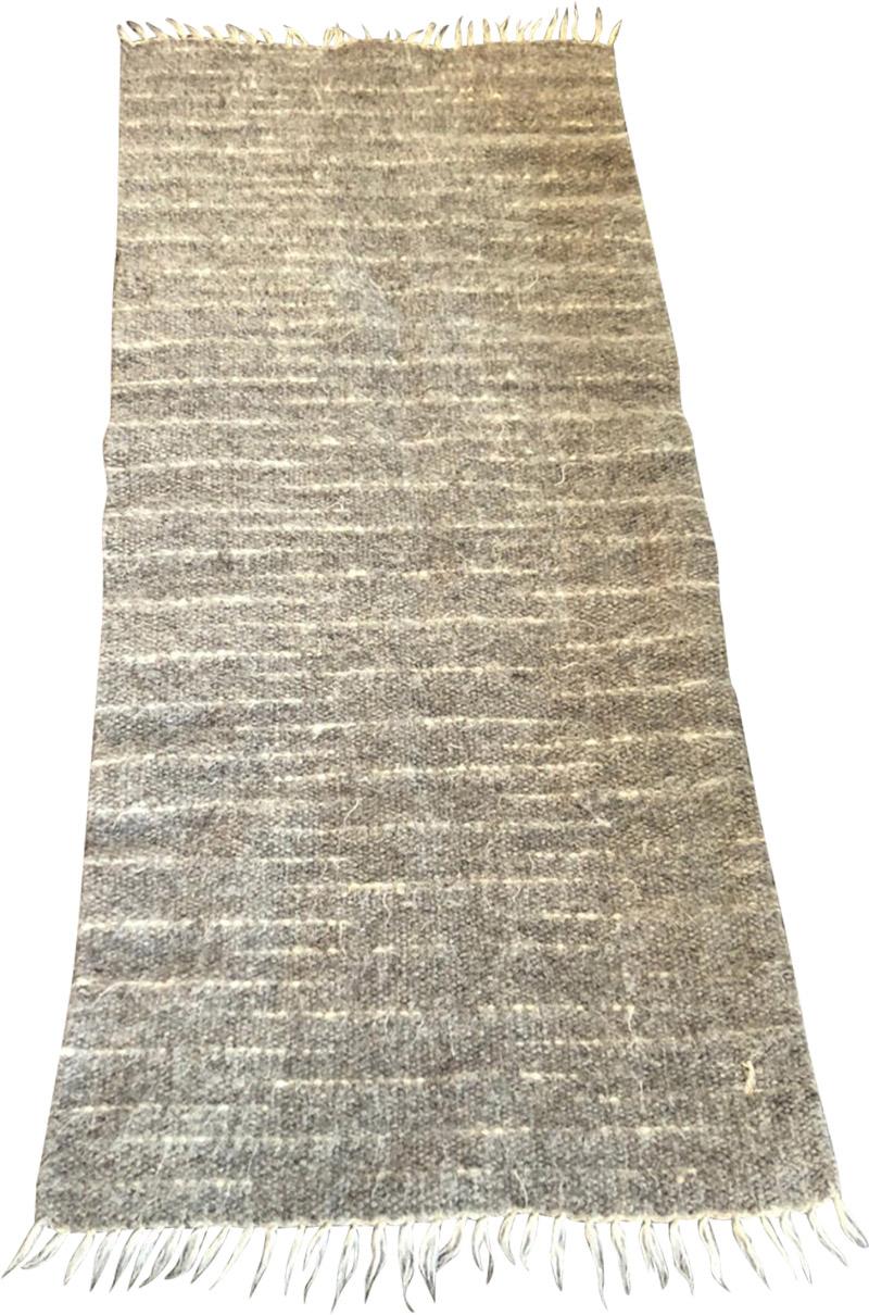  Le Lampade Bagnoli Grey White Wool Runner by Le Lampade