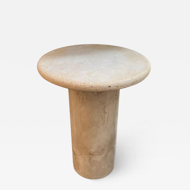  Le Lampade Custom Round Roman Travertine Coffee Table by Le Lampade