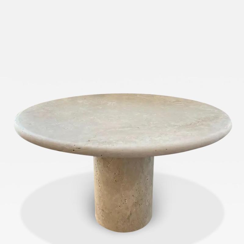  Le Lampade Custom Round Roman Travertine Coffee Table by Le Lampade