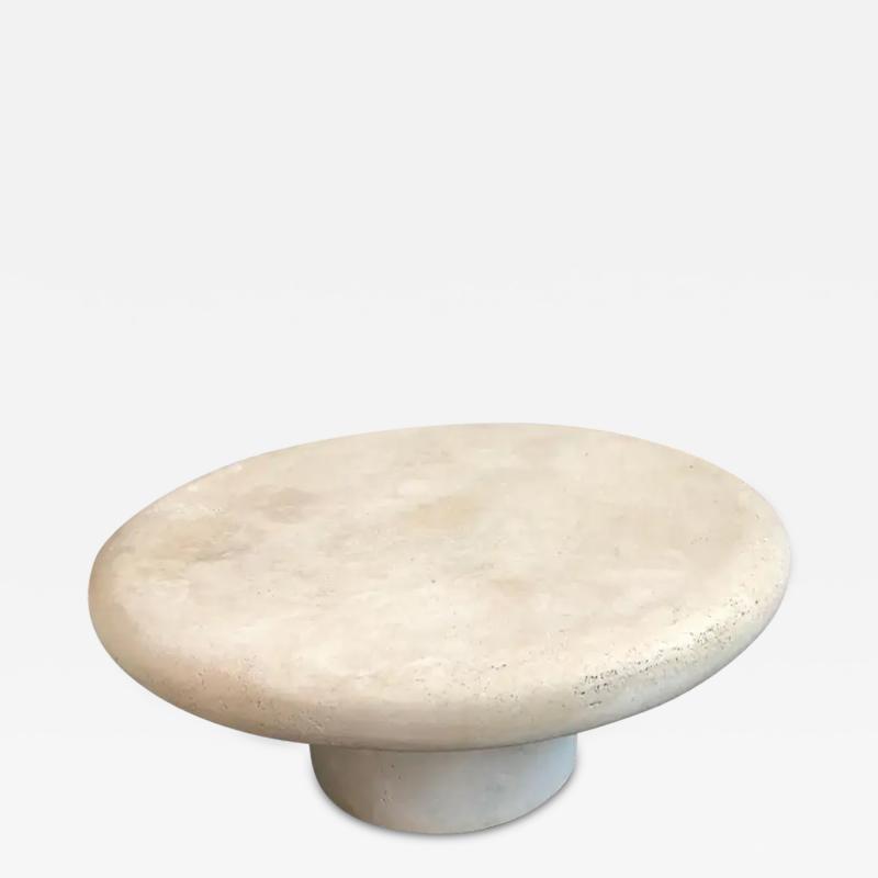  Le Lampade Custom Travertine Round Coffee Table by Le Lampade