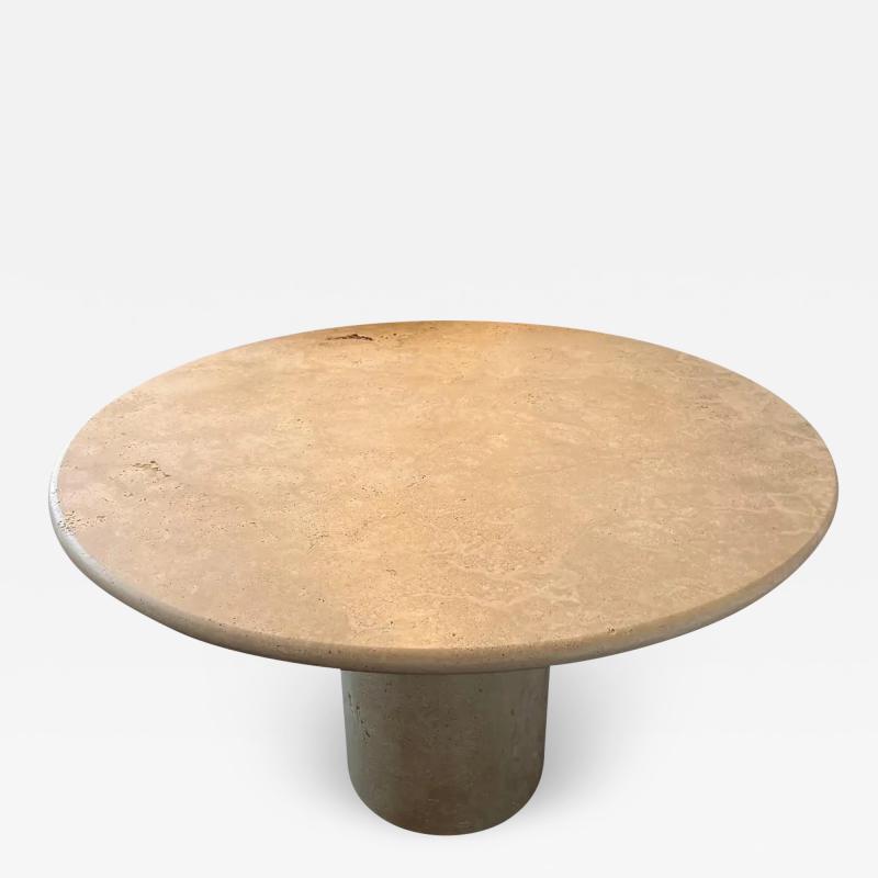  Le Lampade White Roman Travertine Bistro Table by Le Lampade