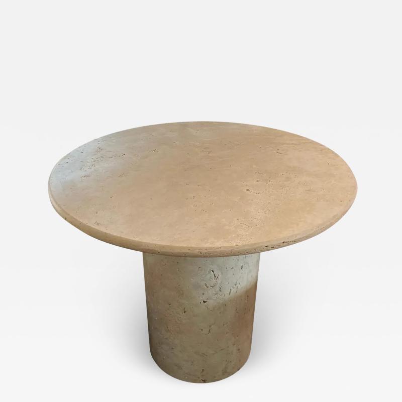 Le Lampade White Roman Travertine Bistro Table by Le Lampade