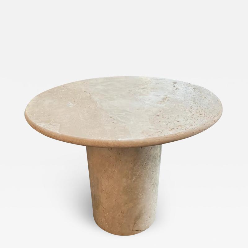  Le Lampade White Roman Travertine Bistro Table by Le Lampade