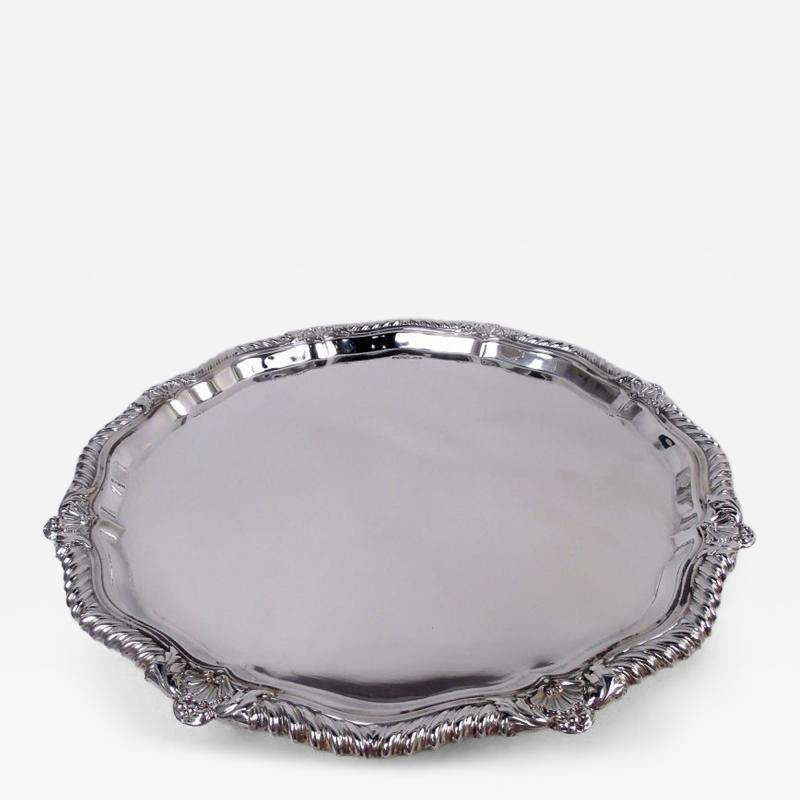  Lee Wigfull Antique English Georgian Sterling Silver Salver 1921