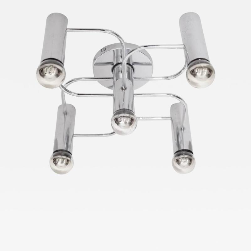  Leola 1 of 2 Chrome Five Light Flush Mount Wall or Ceiling Lamp by Leola