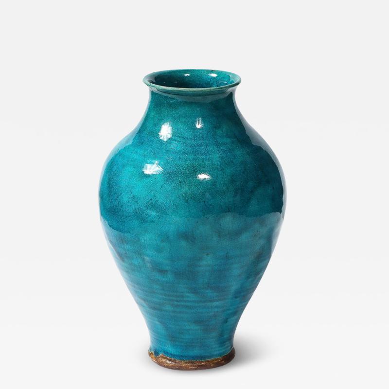  Leon Volkmar Art Deco Egyptian Faience Glaze Vase Signed Leon Volkmar for Durant Kilns