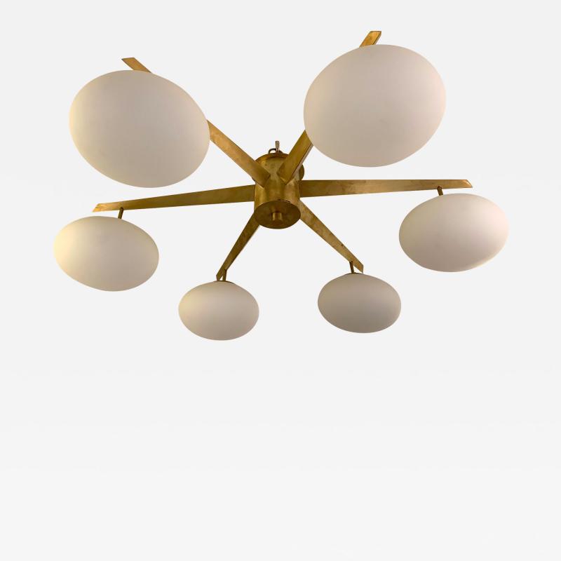  Lerebours Bespoke Custom Mid Century Six light Fixture