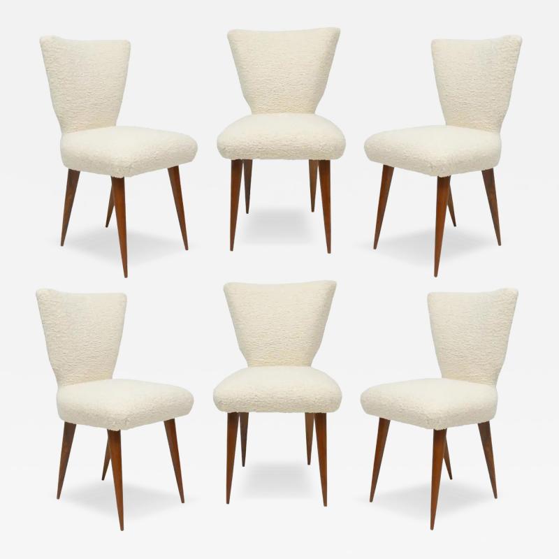  Lerebours Bespoke Custom Set of Six Mid Century Modern Style Italian Dining Chairs