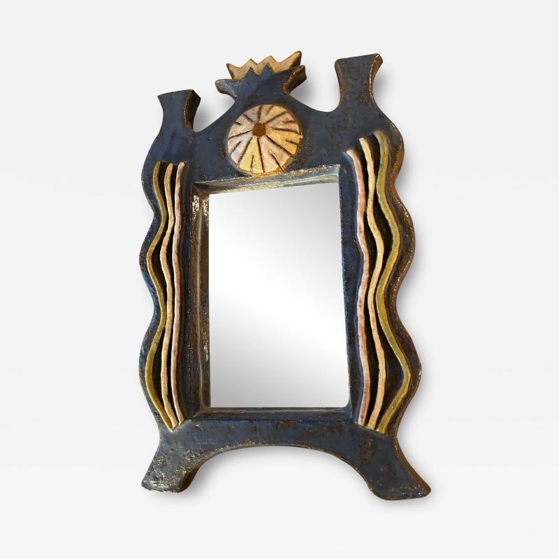  Les Argonautes Ceramic Mirror by les Argonautes France 1960s