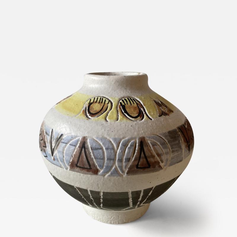  Les Argonautes Ceramic Vase by Les Argonautes France Vallauris 1960s
