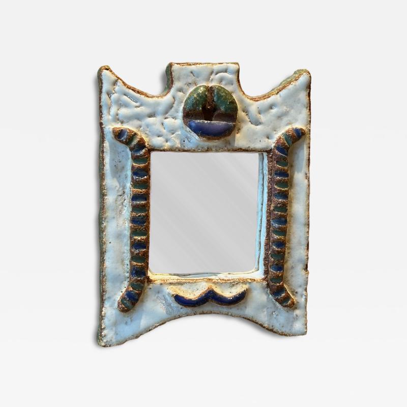  Les Argonautes Ceramic mirror by les Argonautes France 1960s