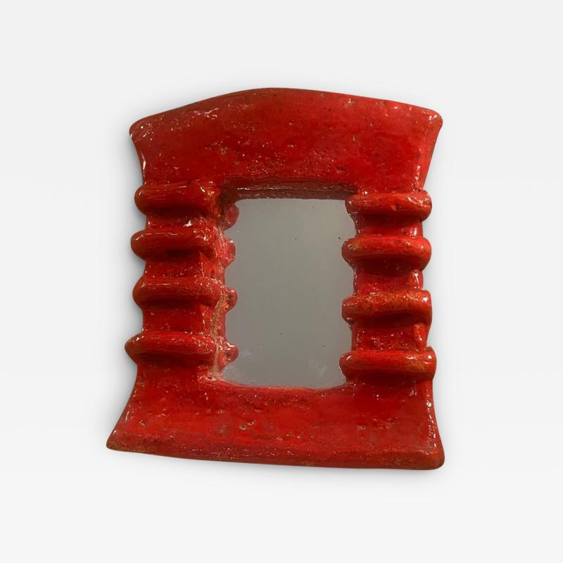  Les Argonautes Rare ceramic mirror by les Argonautes France 1960s