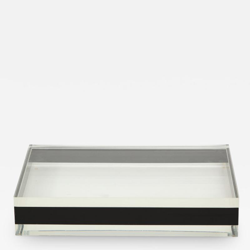  Les Prismatiques Les Prismatiques Rare Jewelry Box in Clear And Black Lucite 1979