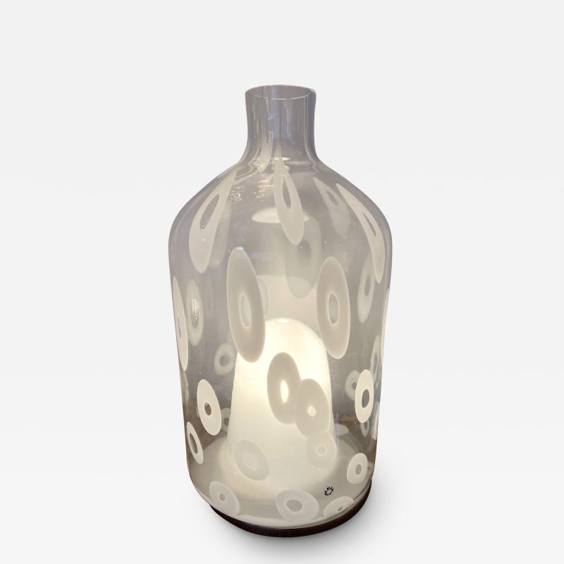  Leucos Bottle Murano Glass Lamp Italy 1990s