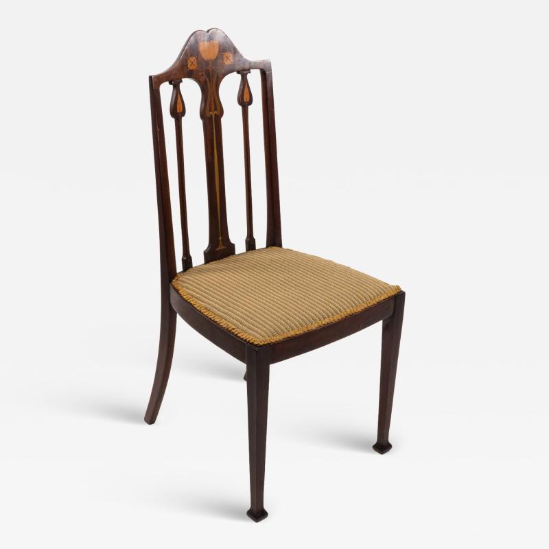  Liberty Co Liberty Co Arts Crafts Mahogany Side Chair with Floral Inlay