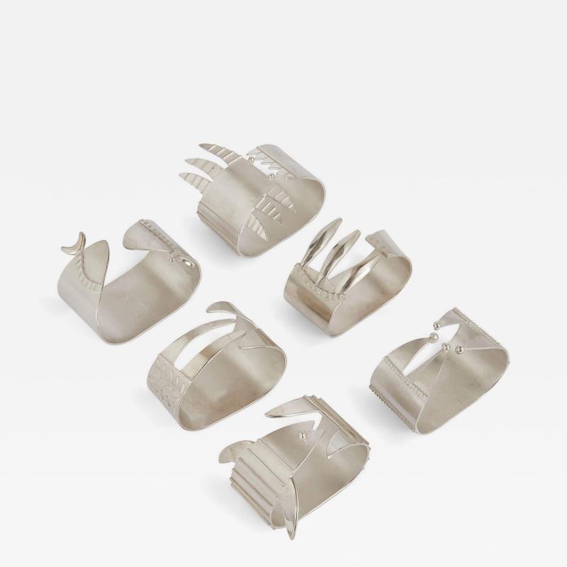  Liberty Co Set of Six Silver Sea Creature Napkin Rings for Liberty Co 