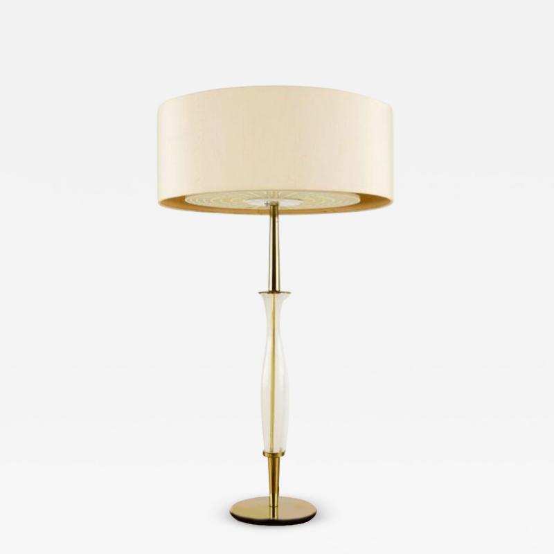  Lightolier Lightolier Style Brass and Glass Table Lamp