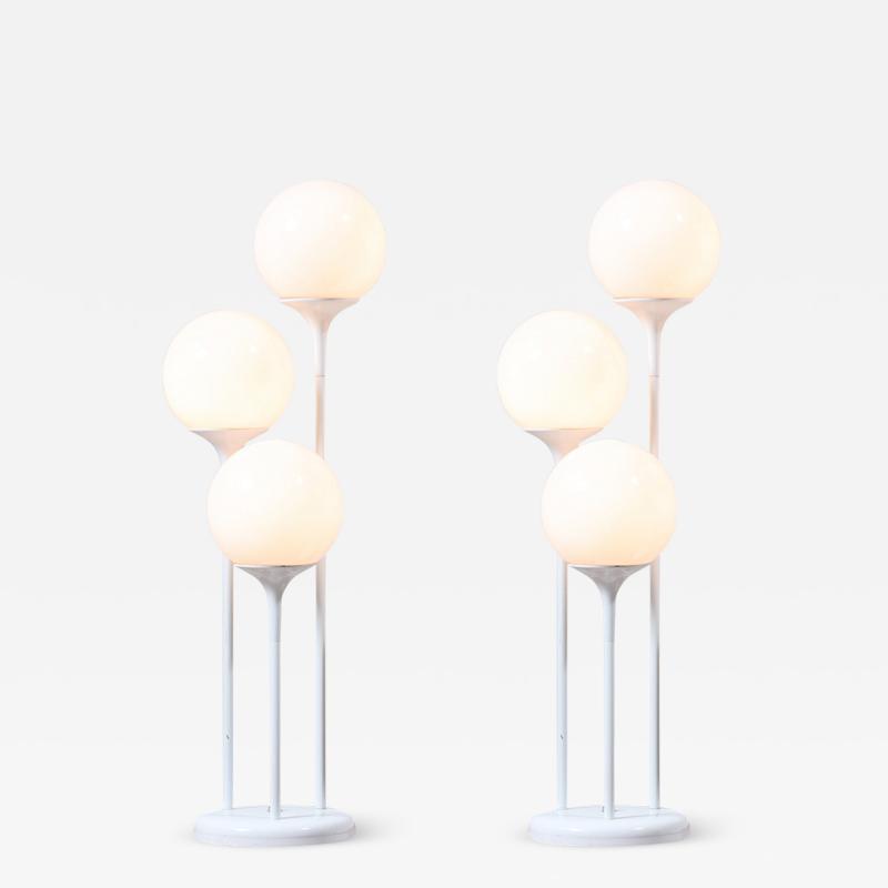  Lightolier Mid Century Modern 3 Tier Orb Table Lamps by Lightolier