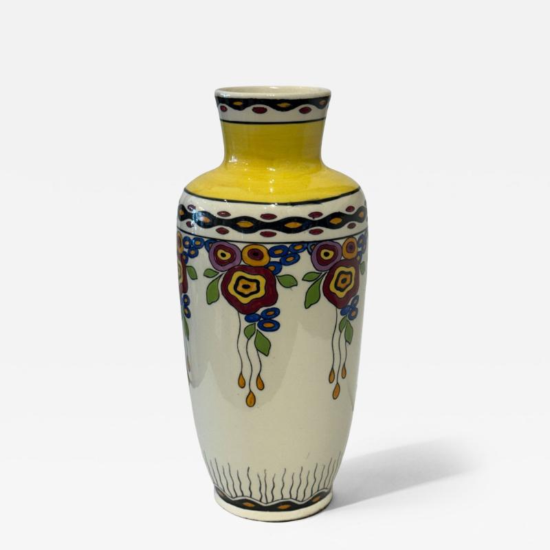  Limoges French Art Deco Hand Painted Limoges Porcelain Vase J Lusca Dijon