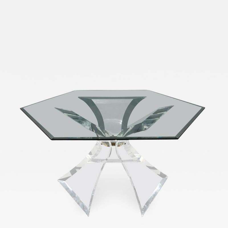  Lion in Frost Hexagon Lucite Dining Table by Lion in Frost