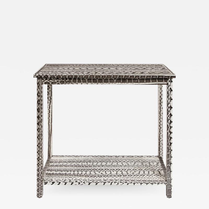  Lobel Originals Lobel Originals 2 Tier Console in Black and White Snakeskin 2022