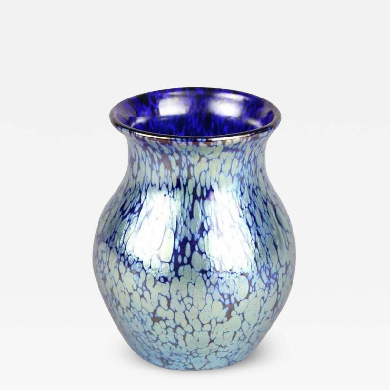  Loetz Loetz Witwe Art Nouveau Glass Vase Decor Cobalt Papillon Bohemia circa 1903