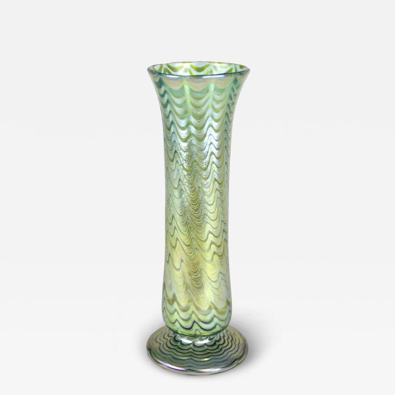  Loetz Loetz Witwe Glass Vase Phaenomen Genre 6893 Green Bohemia circa 1899