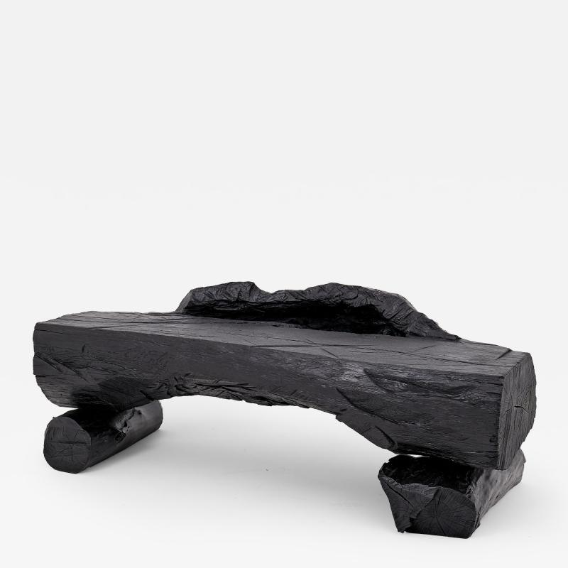  Logniture Charred Solid Wood Bench by Logniture Organic Modern Sculptural Seat