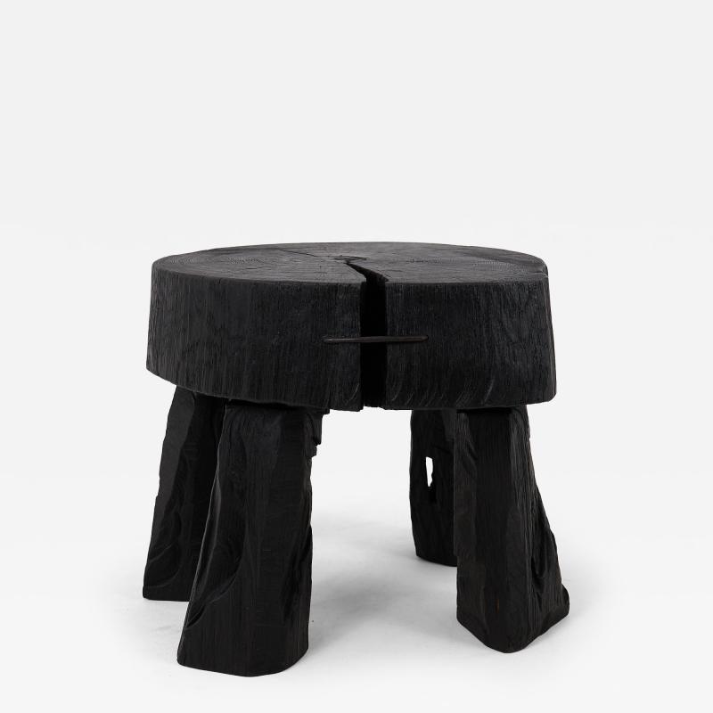  Logniture Logniture Rustic Sculptural Coffee Table Burnt Black Oak Wood Unique