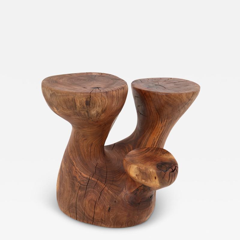  Logniture Logniture Walnut Solid Wood Sculptural Side Table Original Contemporary Design