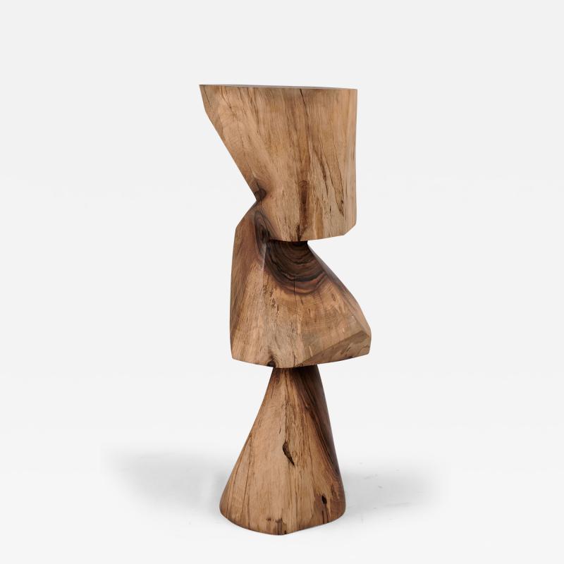  Logniture Solid Wood Sculptural Side Table Original Contemporary Design Log Carving