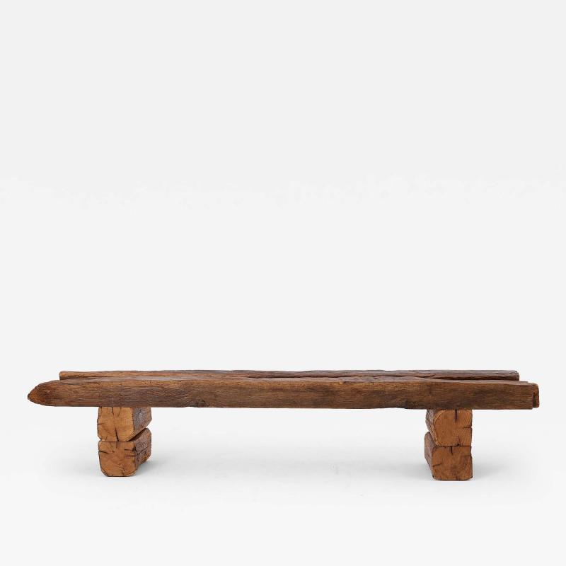  Logniture XXL Reclaimed Oak Wood Brutalist Bench Natural and Eco Friendly Logniture