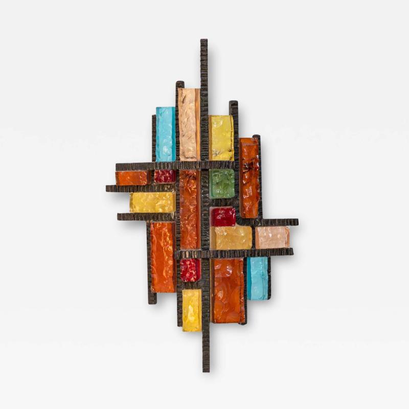  Longobard Multicolor Italian design brutalist wall light by Longobard