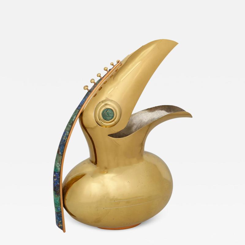  Los Castillo Toucan Pitcher by Los Castillo in Brass