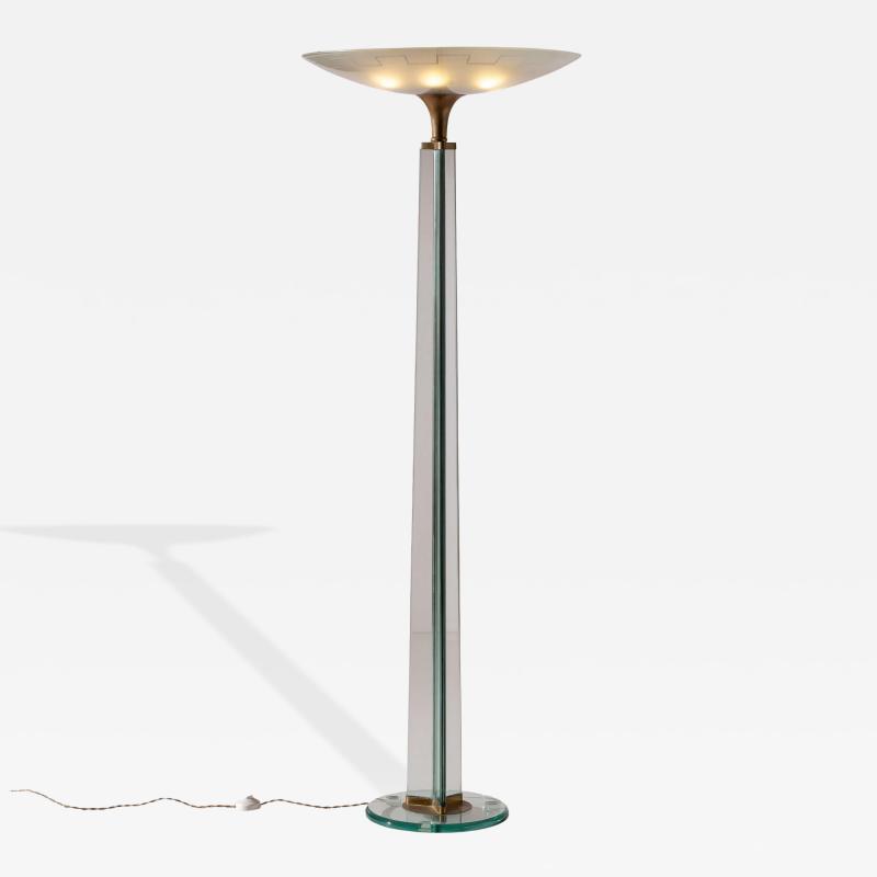  Luigi Brusotti Floor lamp in glass and brass by Luigi Brusotti Italy 1950s