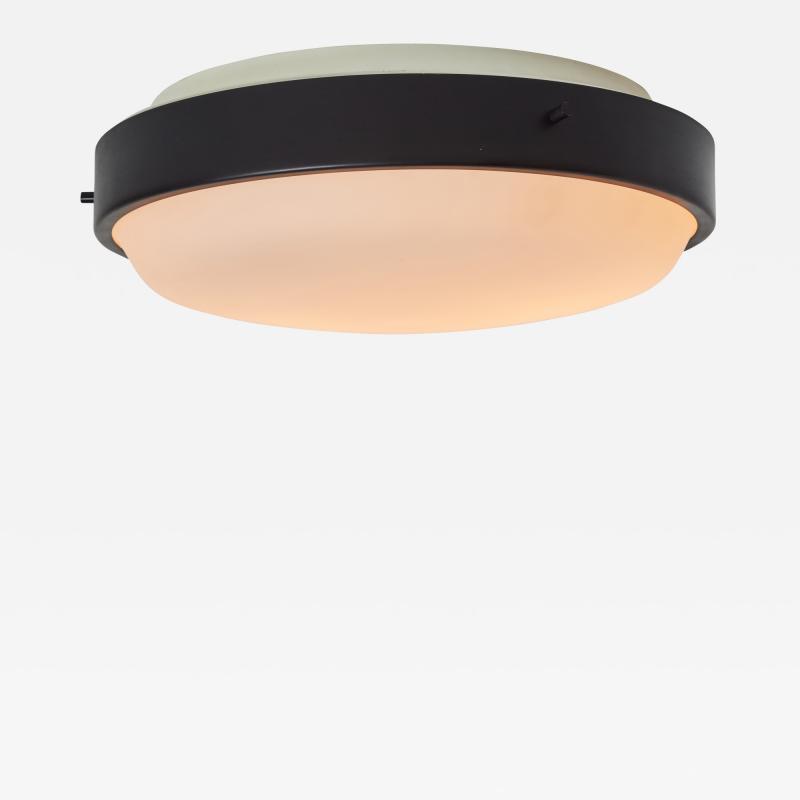  Lumi Large 1950s Glass and Metal Wall or Ceiling Lamp by Oscar Torlasco for Lumi