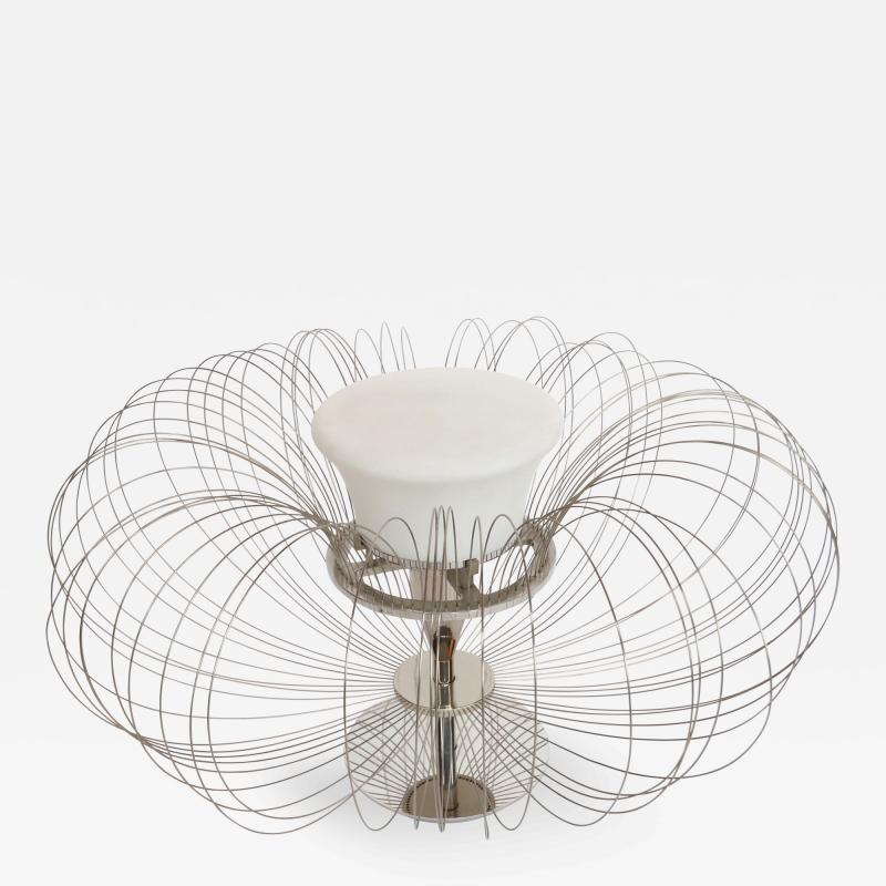  Luminara 1970s Italian Sculptural Metal Flower Table Lamp from Luminara