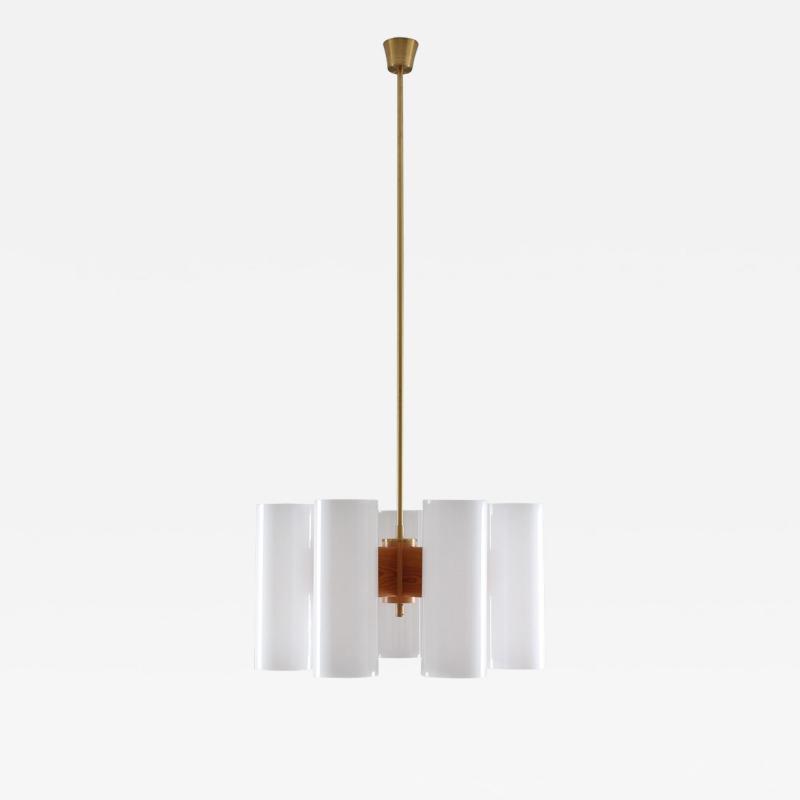  Luxus Large Swedish Midcentury Chandeliers in Acrylic Pine and Brass by Luxus 1960s