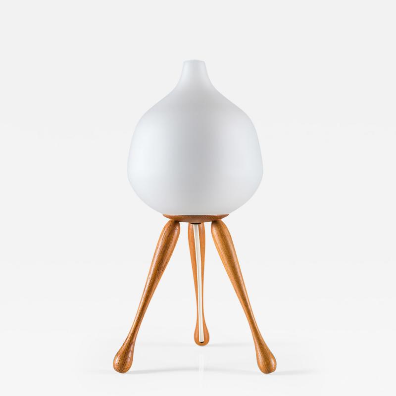  Luxus Scandinavian Table Lamp by in Oak and Opaline Glass by Luxus Sweden