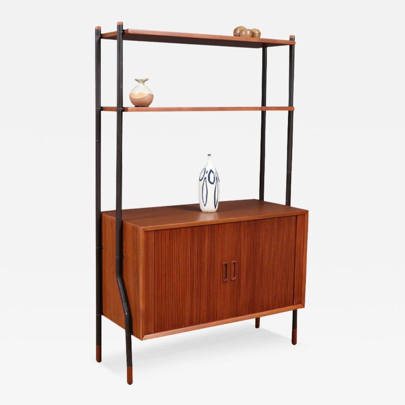  Lyby Mobler Danish Modern Tambour Door Bookshelf by Lyby Mobler