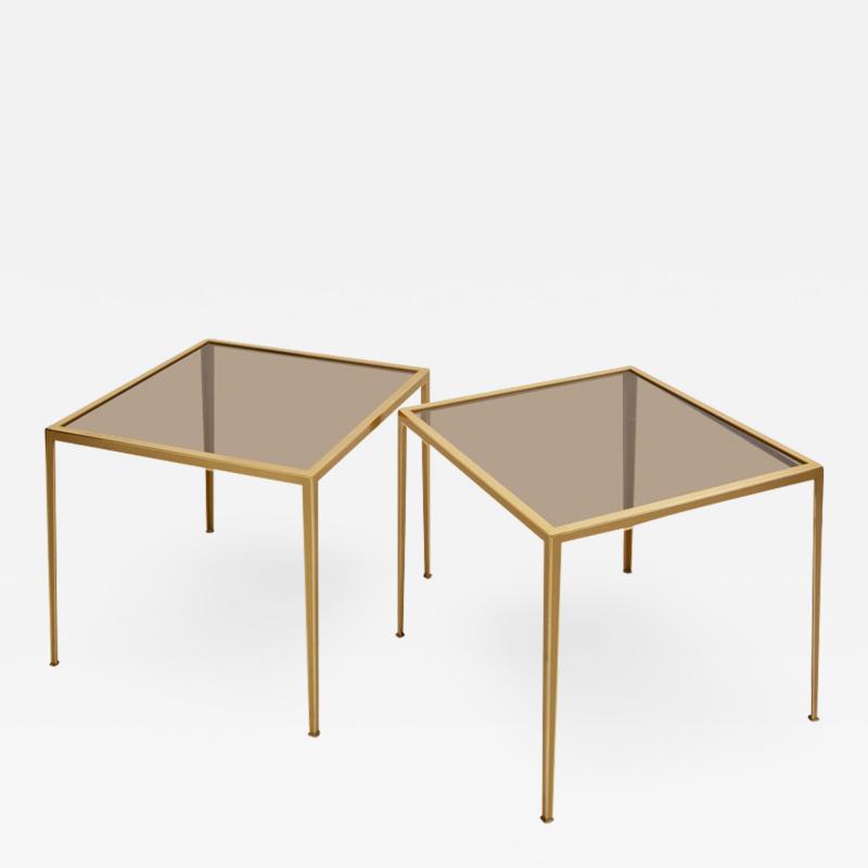  M nchner Werkst tten Set of Two Brass and Glass Nesting Tables by M nchner Werkst tten