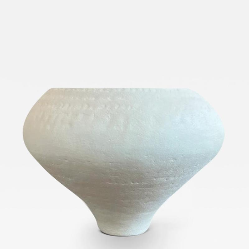  MATHILDE MARTIN CERAMIC WIDE TAPERED OFF WHITE M21 VASE