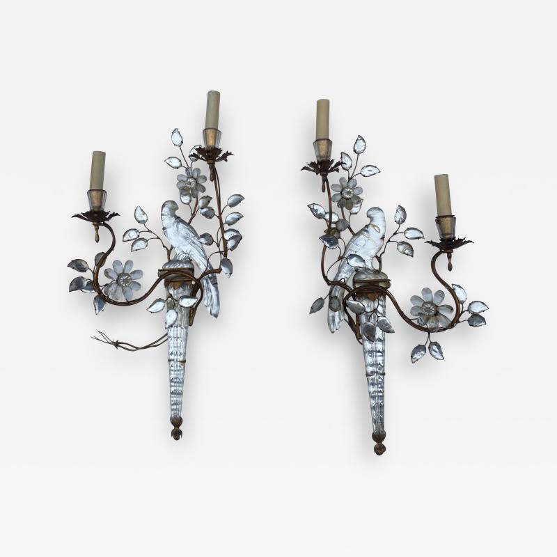  Maison Bagu s 1970 Pair Of Wall Lights With Parakeet Placed On A Sheath Maison Bagu s