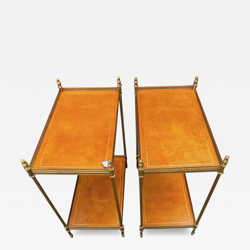  Maison Bagu s 1970 Pair of Shelves in Bronze with Galleries Maison Bagu s and 2 Trays