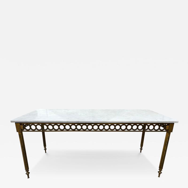  Maison Bagu s French Louis XVI Style Brass And Marble Cocktail Table